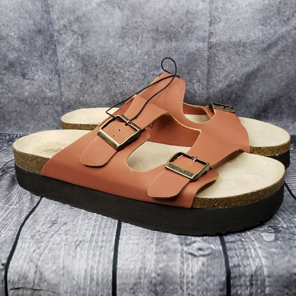 NEW Cliffs by White Mountain Slides Womens Sz. 9.5 Leather natural hide - Picture 6 of 7